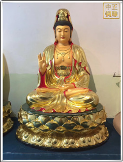 貼金銅觀音像|鑄銅觀音廠家